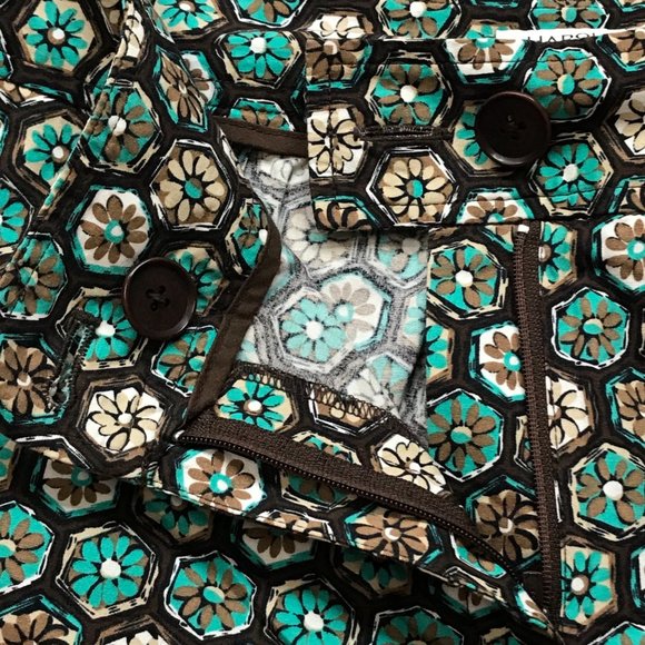 Harold's Vintage Cotton Blend Pants Women's Size 8 Retro Floral Crop Trousers - Picture 4 of 12